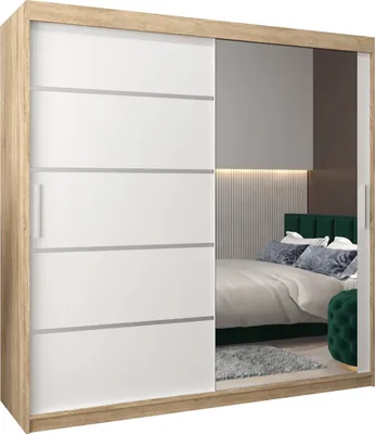 Produktbild von Kleiderschrank, Schiebetürenschrank Schlafzimmer, Schrank mit Spiegel VERONA 2 200 cm