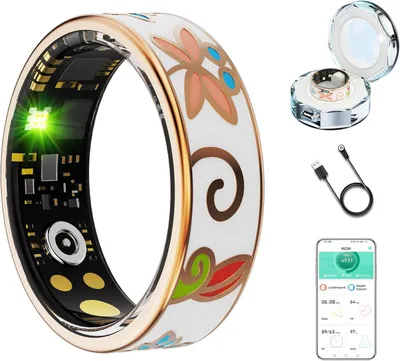 Produktbild von Smart Ring,Fitness Tracker(Nr.9) mit Herzfrequenz,Blutsauerstoff,Blutdruck,Schlafüberwachung,Schrittzählung,IP68 Wasserdicht für iPhone/Android