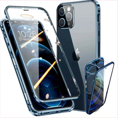Produktbild von Pre Apple iPhone 13 Pro Obojstranný 360-stupňový magnet / sklo puzdro na mobilný telefón Bumper Blue