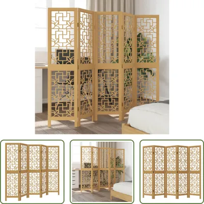 Image de The Living Store Séparation de pièce 5 pièces Marron Bois massif Paulownia