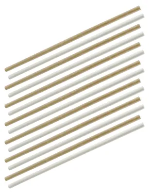 Image de Lot de 60 pailles en papier brun et blanc 24 cm Fackelmann Bar Concept