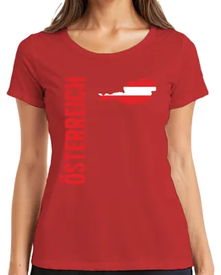 Produktbild von Österreich Fußball Fan Weltmeisterschaft Europameisterschaft EM Damen T-Shirt, Rot, M