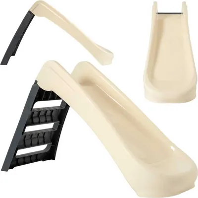 Immagine prodotto di Palplay | Scivolo pieghevole - 130 cm - Beige-grigio - Robusto e sicuro - Per interni ed esterni