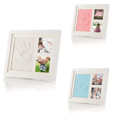 Produktbild von Baby Bilderrahmen Set Hand- und Fußabdruck Acrylglas, Farbe:rosa