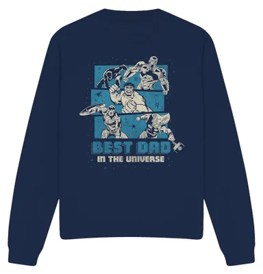 Immagine prodotto di Felpa unisex Marvel "Il papà migliore dell'universo" per uomo/donna, modello TV36439 (taglia XL), colore blu navy