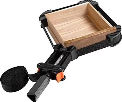 Produktbild von Rahmenspanner Bandspanner mit 4 Backen, Aluminium Winkelspanner mit 4m Nylongurt Eckenspanner Ecke Klemme Bandzwinge für Bilderrahmen, Schublade