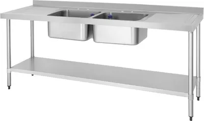 Produktbild von Vogue Doppelspüle Mit Zwei Abtropfflächen 2100Mm