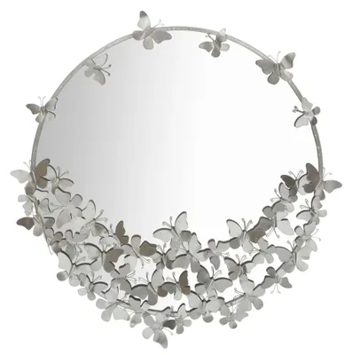 Immagine prodotto di FURNLUX Specchio da parete farfalla argento 91 cm / Colore principale: Argento / Dimensioni: 91 x 94 x 3 cm