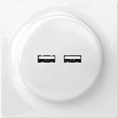 Produktbild von Fibaro Walli N, 2x USB, USB 2.0, Weiß, 100 - 240 V, 50/60 Hz, 5 V