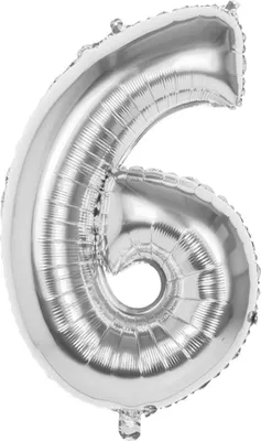 Produktbild von Boland Folienballon Zahl '6' Silber 86cm