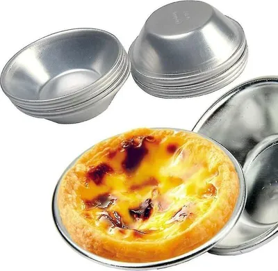 Obrázek produktu pro Forma na vaječný koláč, 10 kusů zahuštěné formy na vaječný koláč Wiederverwendbar nepřilnavá forma na dort Egg Tart Pasteis De Nata Round Baking Oven Pastry Cream Mould