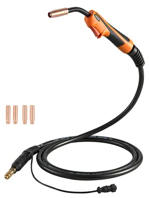 Produktbild von VEVOR 100A MIG Schweißbrenner mit 3 m Schlauch, MIG Schweißpistole mit 0,8/0,9 mm Düsen, Profi-Schweißzubehör Ersatz für Lincoln Magnum 100L (K530-6), Schutzgasschweißgerät für Werkstatt & Industrie