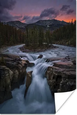 Produktbild von MuchoWow® Poster Wasserfall - Insel - Berg 20x30 cm - Papierdruck