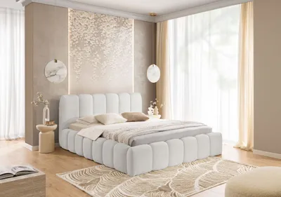 Produktbild von YOURHOUSE24 Polsterbett Micandi Doppelbett Bettgestell mit Metallrahmen (Farbe: Catch me 22, Größe: 160x200 cm)