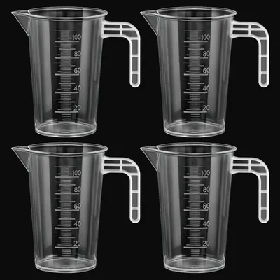 Produktbild von Messbecher 100ml transparent hitzebeständig 4 Stück