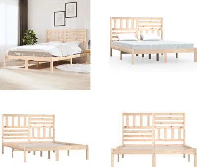Zdjęcie produktu dla vidaXL Łóżko z litego drewna sosnowego 140x200 cm - rama łóżka - łóżko - łóżko - łóżko z litego drewna