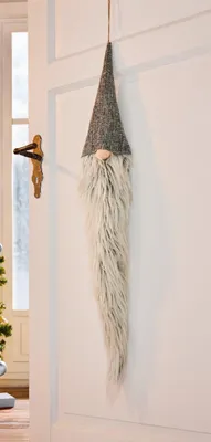 Image de Suspension décorative "lutin avec barbe hirsute", 100 cm de haut, décoration de porte, décoration murale, décoration de Noël