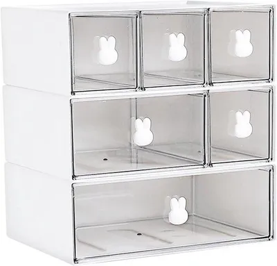 Immagine prodotto di Organizer da ufficio - 3 ripiani - Impilabile - Contenitore per cosmetici - 3 livelli - Cucina - Camera da letto - Bagno - Ripostiglio