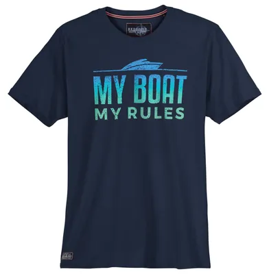 Produktbild von Redfield Übergrößen T-Shirt Print Boat dunkelblau