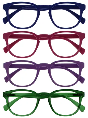 Produktbild von Lesebrille 4er Set OPULIZE Rund Matt +1.50 Kratzfest Federscharniere