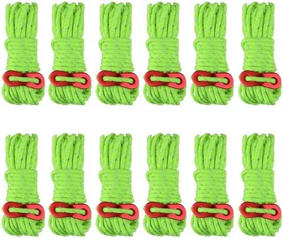 Produktbild von Reflektierendes Nylonseil 4m grün fluoreszierend für Zelt und Camping