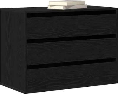 Produktbild von "Winterschlussverkauf "Schubladenschrank Moderner Look - Anrichte für Wohnzimmer - Schwarz 80x41x58 cm Holzwerkstoff NeuMöbel 6466998