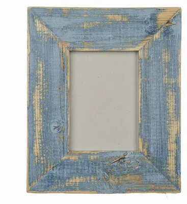 Immagine prodotto di Cornice portafoto stile country in legno vecchio riciclato azzurro chiaro Sky 30x40 cm, fascia 7 cm