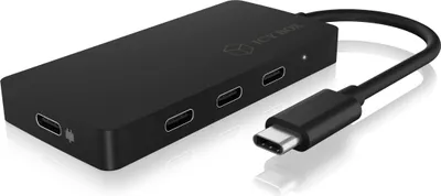 Zdjęcie produktu dla ICY BOX IB-HUB1429-CPD, USB 3.2 Gen 2 (3.1 Gen 2) Type-C, USB 3.2 Gen 2 (3.1 Gen 2) Type-C, 10000 Mbit/s, Czarny, Aluminium, Plastik, 100 W