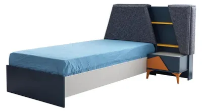 Immagine prodotto di Set moderno camera per bambini letto per bambini comodino letto blu set compatto legno