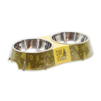 Obrázek produktu pro Akinu ČESKÝ LES melaminová miska s nerez vložkou M 2x400ml zelená