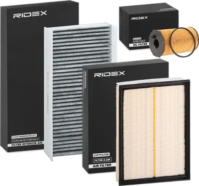 Produktbild von RIDEX Filterset Inspektionspaket Filtersatz für LAND ROVER Range Rover Sport (L320) Discovery IV (L319) Discovery III (L319) Discovery III Van (L319)