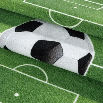 Produktbild von Carpetsale24 Kinderteppich Fussball Stadion Design Jungen Teppich Mädchen, Spielteppich Kinderzimmer Teppich, Robust, Grösse: 80x120 cm