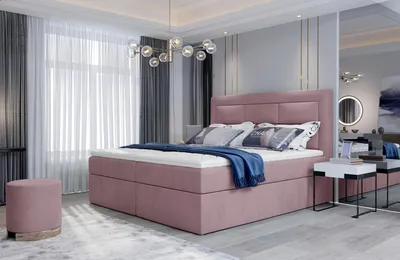 Obrázok produktu pre Boxspringová posteľ s úložným priestorom 160x200 TERIVO - ružová