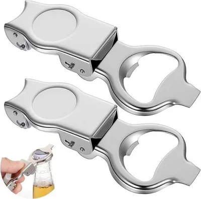 Produktbild von Klappbare Flaschenöffner aus Edelstahl – Für Zuhause, Bar und Camping, 2er Set