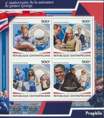 Produktbild von Briefmarken Zentralafrikanische Republik 2017 Mi 7370-7373 Kleinbogen (kompl. Ausgabe) postfrisch Prinz Georg