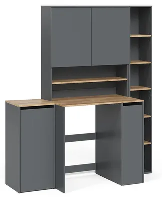 Productafbeelding van Badkamermeubelset Vicco Viktor Antraciet/Goudkleurig Eiken 4-delig, Model 59169