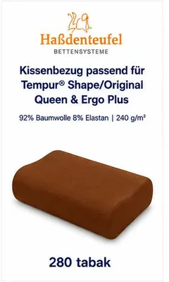 Produktbild von Kissenbezug passend für TEMPUR Shape/Original Queen & Ergo Plus – 20 Farben