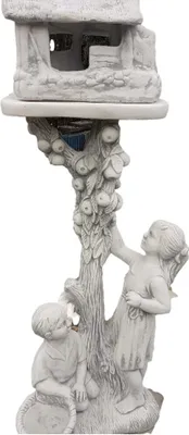 Produktbild von Vogelhaus Kinder für den Garten aus Steinguss Frostfest Witterungsbeständig und Neu, 137cm Höhe, 60cm Breite, 35cm Tiefe, ca 104kg, PO-1799