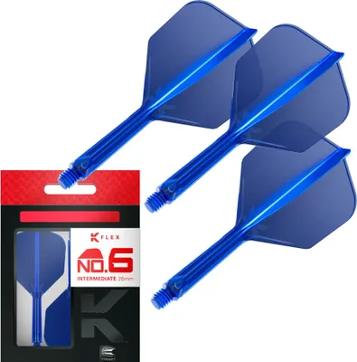 Produktbild von Target Darts K Flex Dartflights No.6 - Mittel 26mm, Blau