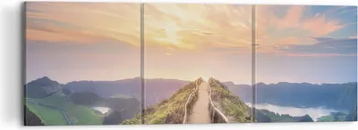 Produktbild von Bild auf Leinwand - Leinwandbild - 3 Teile - Trail Berg Azoren - 120x40cm - Wand Bild - Wanddeko - Wandbilder - Leinwanddruck - Bilder - Wanddekoration - Leinwand bilder - Wandbild - CA120x40-4333