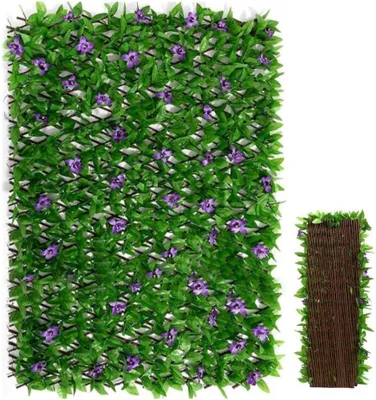 Kunsthecke, ausziehbar, 40 cm Höhe, grün, für Gartenzaun