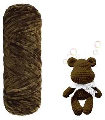 Produktbild von Samtig Babywolle Chenille Garn Olivgrün 100g