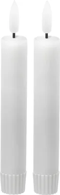 Produktbild von LED Echtwachs Stabkerze 2er Set weiß 15,5cm