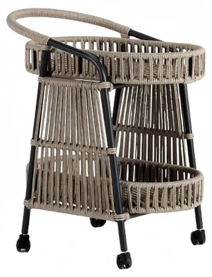 Produktbild von Küchenwagen Rattan Kitchen Furniture Rolling Table Rattan Serving Trolley