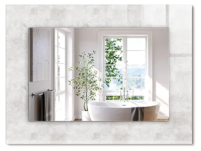Produktbild von Graues Texturmuster – Rechteckiger Spiegel mit Druck 80x60 cm – Modern - Dekorativ für die Wand