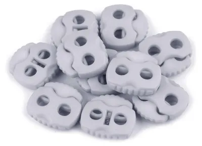 Produktbild von 10 Kordelstopper mit zwei Löchern 20x20mm, Durchzug 5mm - 35 Farben