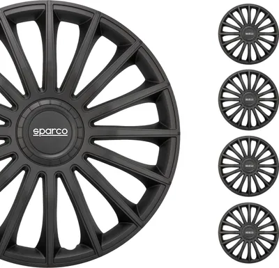 Produktbild von Sparco Radkappen 16 Zoll Treviso Schwarz 4tlg