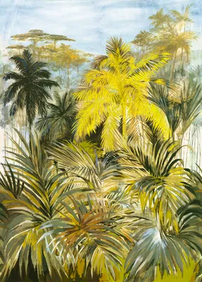 Produktbild von Sanders & Sanders Fototapete Dschungelmuster Grün und Gelb 212 x 295 cm