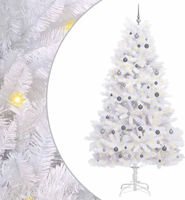 Image de vidaXL Sapin de Noël artificiel blanc 128 x 128 x 270 cm