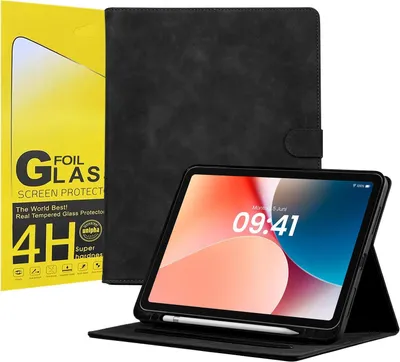 Produktbild von LBH Tablet Schutzhülle + 2x 4H Displayfolie für Apple iPad Air 5 10.9 Zoll Cover Case Schutz Tablet Farbe: Schwarz